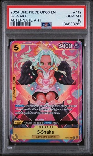 2024 ONE PIECE OP08-TWO LEGENDS ALTERNATE ART #112 S-SNAKE PSA 10