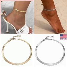 Titanium Steel Snake Bone Chain Anklet Women's Ankle Foot Jewelry Bracelet Gifts