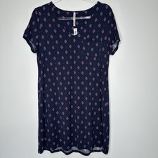 NWT Soma Cool Nights Sleepshirt Womens Size S Geo Flur Navy Loungewear