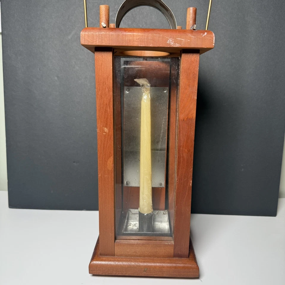 Old New England RHA Barn Lantern*Wood, Glass & Steel* Complete Primitive*13” - Image 3 of 4