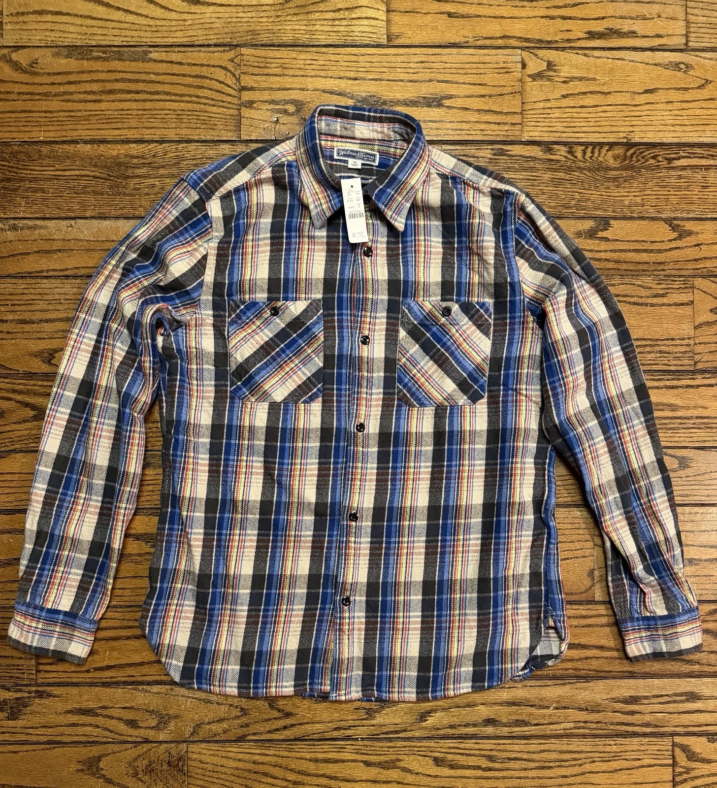 J Crew Wallace & Barnes Mens Heritage Flannel Workshirt Medium Plaid New Rare ! image 2