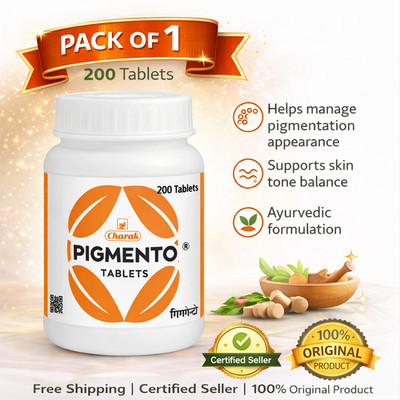 Charak Pigmento Tablet   200 Tabs Supports natural skin pigmentation pack...