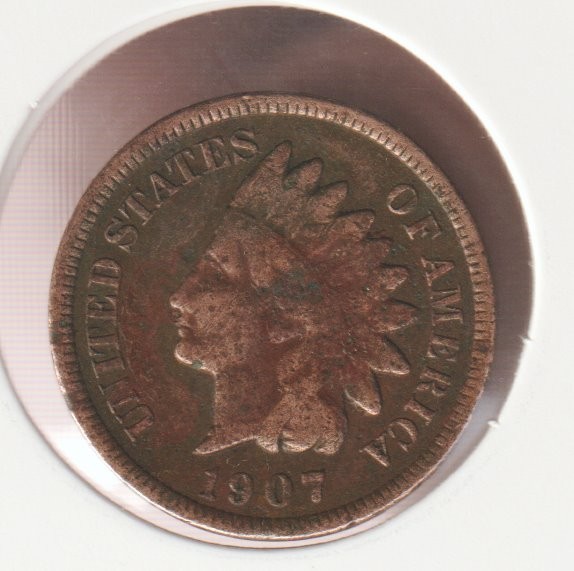 US Rare Old West 1907 Indian Head Penny Coin American Collection Shield Cent USA