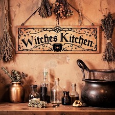 Witches Kitchen Slim Tin Sign Pagan Gothic Witch Decor Cook