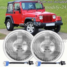 2pcs Glass 7 Round Led Headlights Housing Fit Jeep Wrangler 1997-2018 Tj Lj Jk