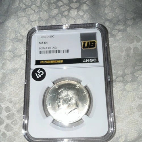 1964 D Kennedy Half Dollar Silver NGC MS 64 Uncirculated Coin