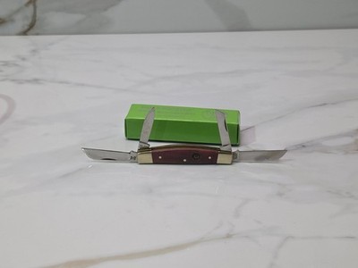 NIB HEN & ROOSTER 344-BRB CONGRESS KNIFE RED BONE STAINLESS POCKET KNIVE