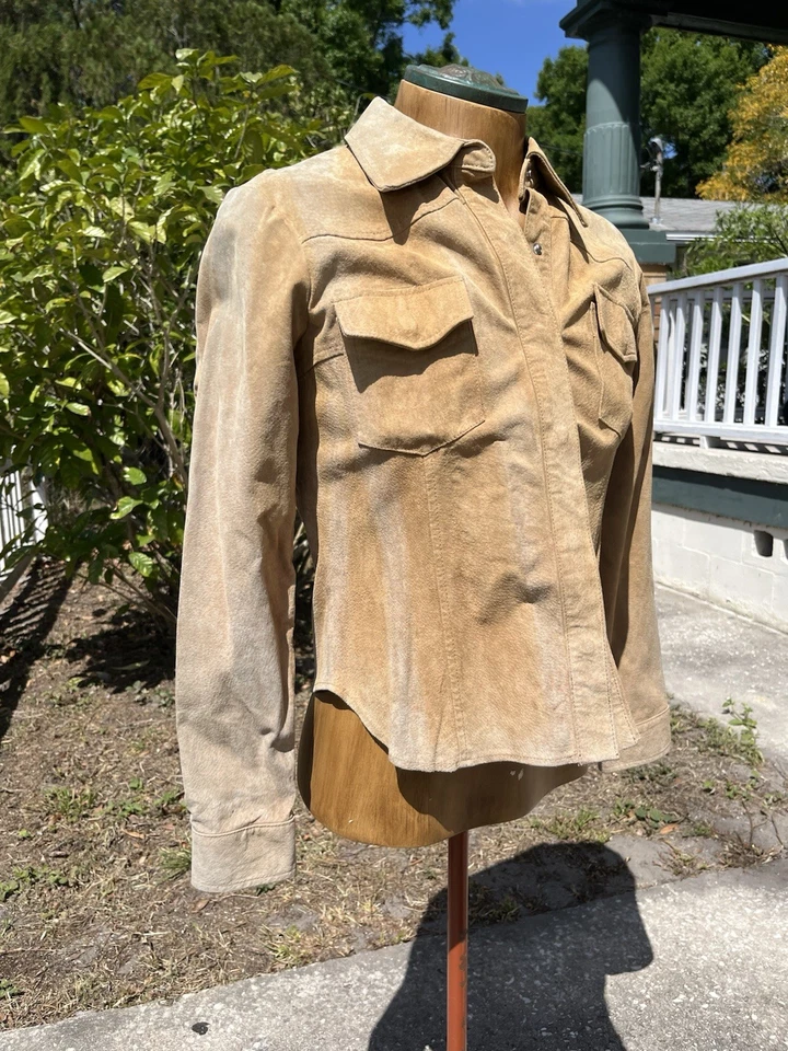 Chaqueta De Colección Newport News Colección Jeanology Cuero Con Botones Para Mujer Talla 12” Foto 4 de 4