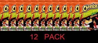 CHEETOS Flamin Hot Limon Crunchy Cheese Flavor Snack Curl 8.5 oz Bag - 12 PACK