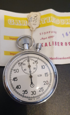 Mechanische Stoppuhr  Agat 4295,, original verpackt, hergestellt in der UdSSR.