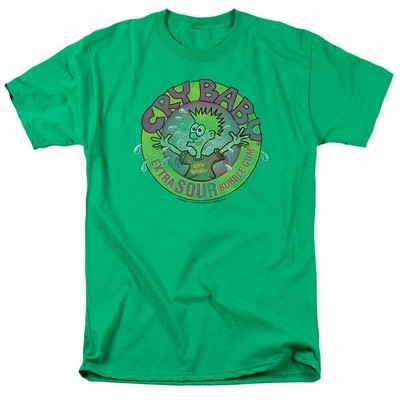 Dubble Bubble Logo T Shirt Mens Licensed Cry Baby Sour Gum Kelly Green