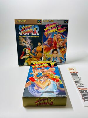 Nintendo Super Famicom Street Fighter   Turbo SNES SFC Lot 3 Set Capcom Japan