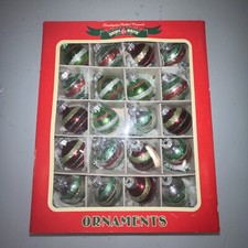 Retro Christopher Radko's Shiny Brite 20 1" Mini Christmas Ornaments Glass Ball