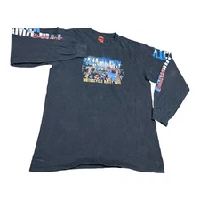 Hot Leathers Panama City Beach Motorcycle Men's L Black Faded Long Sleeve Shirt