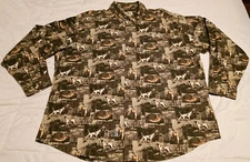 NWOT Woolrich Men's Flannel Shirt Twig Pheasant & Dog Print Hunting 2XL XXL 