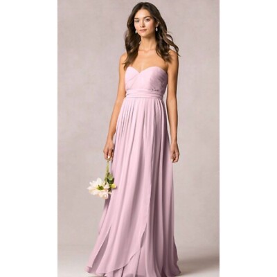 sachin and babi light blue dress A-Line Strapless V-Neck Ruffles Chiffon Yellow Long Prom Dress PSK680 US8 / Blue