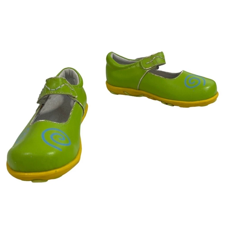 Zapatos con tiras verdes Rainbow Steps para niñas pequeñas talla 26 Foto 2 de 4