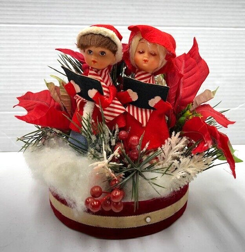 Handmade Vintage Retro Christmas Assemblage - Made in Japan Carolers
