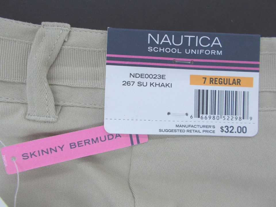 Niñas Nautica $32 Caqui Ajustado Bermudas Uniforme/Pantalones Cortos Casuales Tallas 7, 8 y 10 Foto 3 de 3