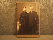 Victorian Antique Cabinet Card Photo of a Married Couple, Man and Woman