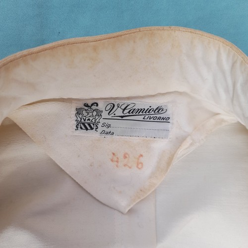 CAMICIA DA UFFICIALE REGIA MARINA ITALIANA WW2 DITTA V. CAMIOLO LIVORNO - Foto 10 di 14