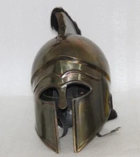 Litton Lane Metal Replica Medieval Greek Spartan Helmet with Black Horse Hair