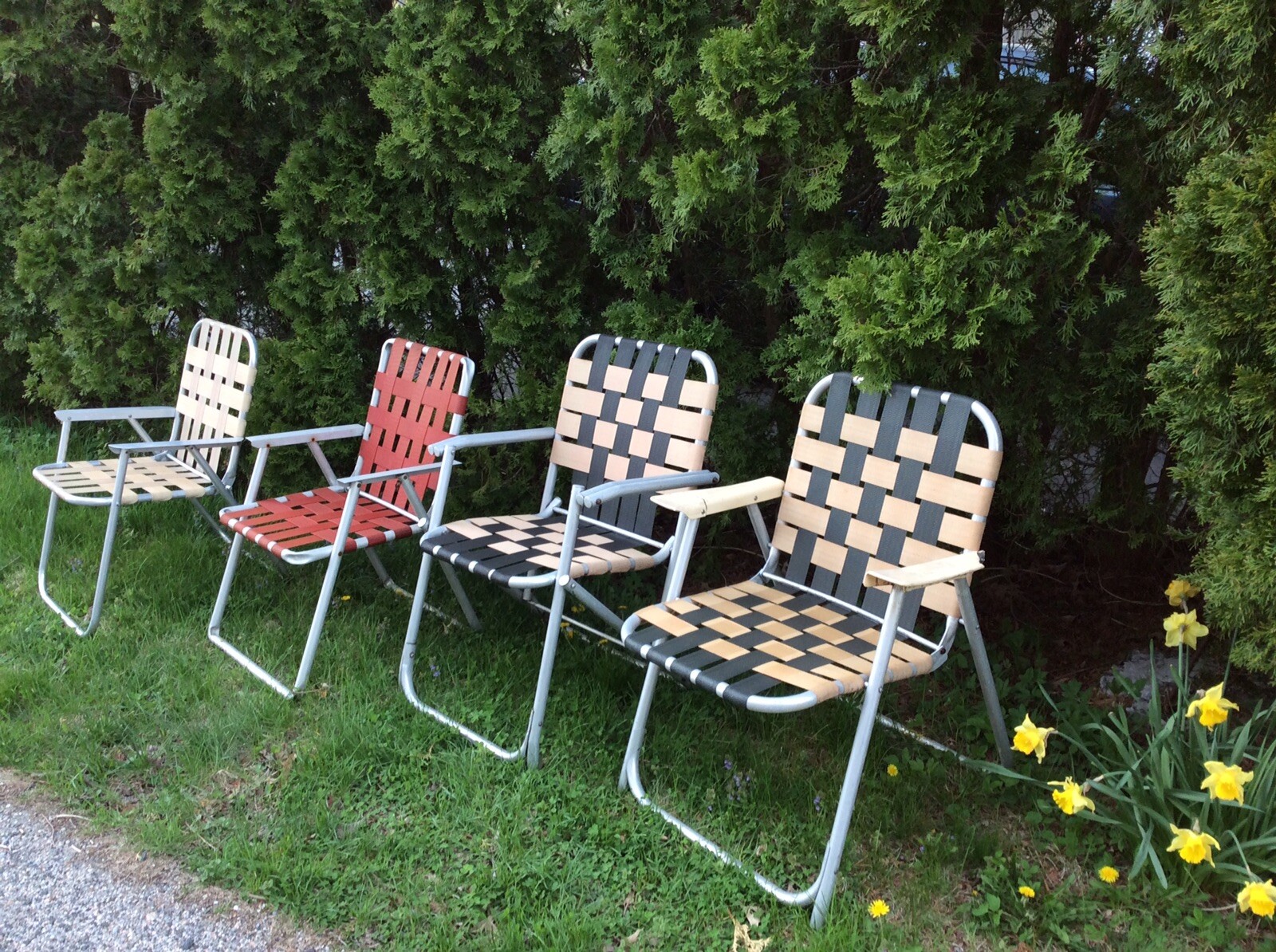 Vintage 1950s MCM Tubular Aluminum bed Folding Lawn Chair eBay