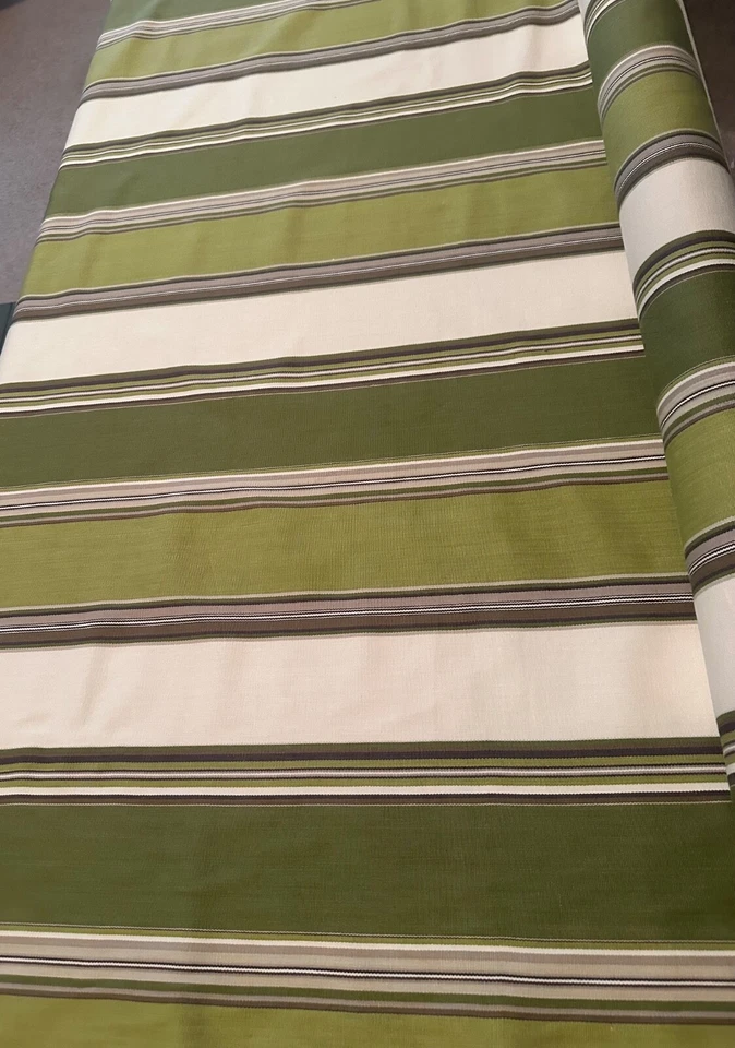 Tela Schumacher "Addison Cotton Stripe" Color - Raya Vert 100% algodón Foto 2 de 4