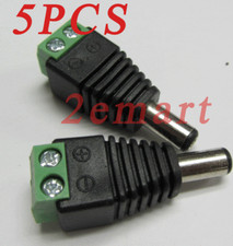 5 PCS 2.1 x 5.5mm 2.1mm DC Power Male Jack Connector Adapter for CCTV Camera