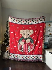 Christmas Blanket Mohawk Throw Tapestry Blanket Rug Bear 51 Inch x 60 Inch