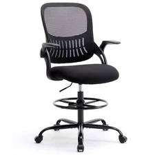 ZUNMOS Ergonomic Office Tall Chair Adjustable with Flip-up Armrests Footrest