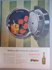 1946 FOUR ROSES WHISKEY in the Safe Need The Combonation art print ad