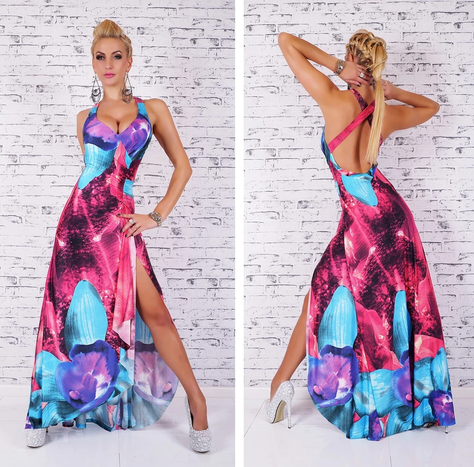 sexy☆ Maxi-Kleid m. Schlitz, femininer Schnitt ☆ One Size ☆ - Bild 3 von 4