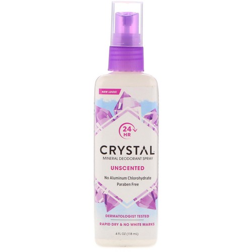 Crystal Body Deodorant, (6 Pack) Mineral Deodorant Spray, Unscented, 4 fl oz