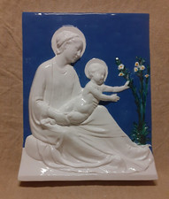 Madonna con Bambino Stile DELLA ROBBIA ceramica decorata a mano + OMAGGIO