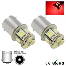 2 x 12v Red BA15s 8 SMD LED Side Interior Light Bulbs 382 207 245 12 VOLT