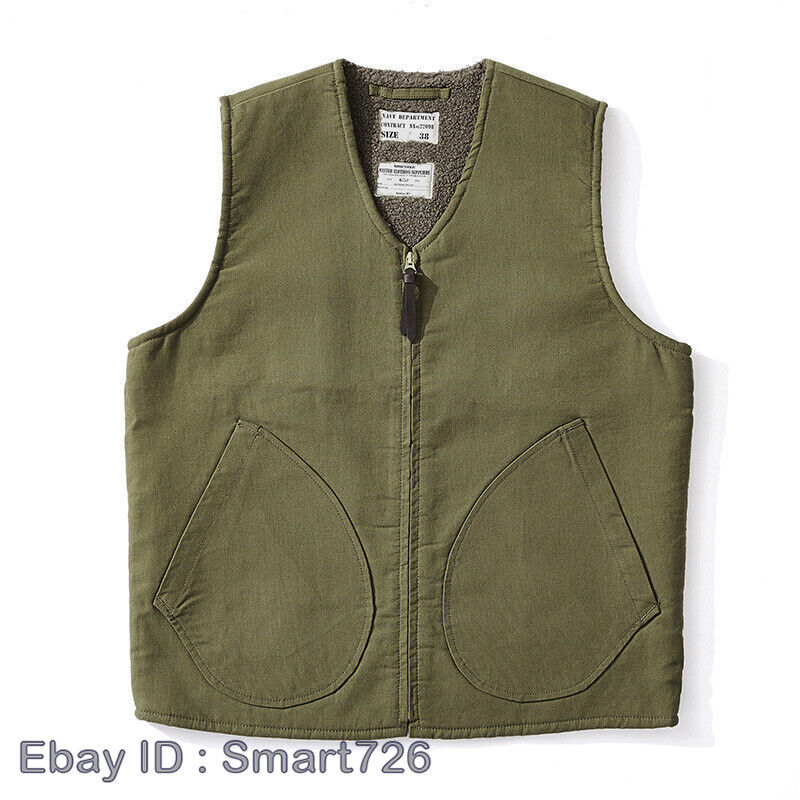 トップス belgium army 1958 liner vest Men's Classic Ww2 Us Navy Deck Vest Vintage Military Winter