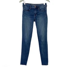 American Eagle Super Stretch Jegging Jeans 2 Regular 28x28 Dark Distressed AEO