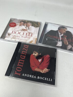Andrea Bocelli CDs lot of 3 Pasion, Romanza, A Family Christmas (cases cracked)
