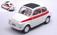 Whitebox 1/24 Fiat 500 1960 Weiss/Rot Modellbau Statisches Modell Diecast
