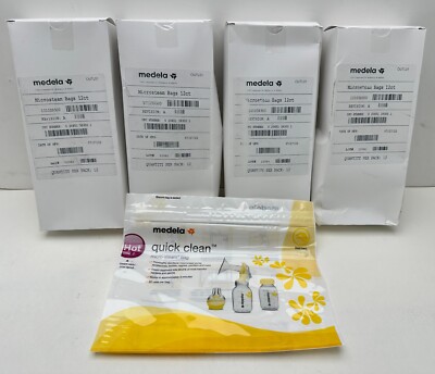 x4 Pack Medela Quick Clean Micro-Steam Bags 12ct Each