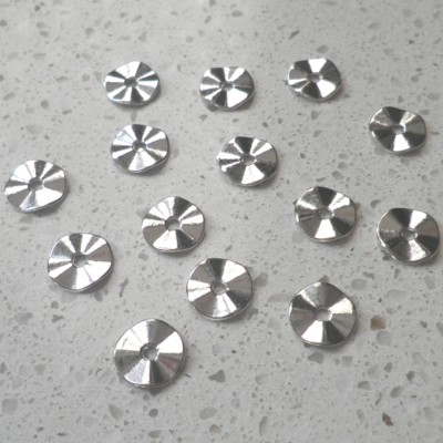 Lot De 40 Perles Rondelles Plates Argentées Sans Nickel - 10mm, Pour Création De Bijoux Fantaisie, Neuf