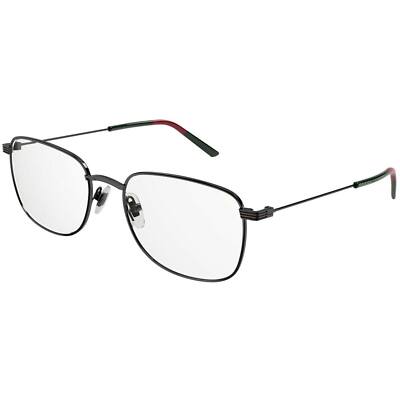 Gucci Men's Eyeglasses Ruthenium Metal Rectangular Frame Demo Lens