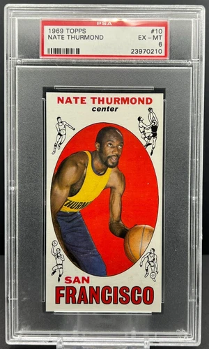 1969 Topps Tall Boy Nate Thurmond PSA 6 EX-MT Golden State Warriors RC #10