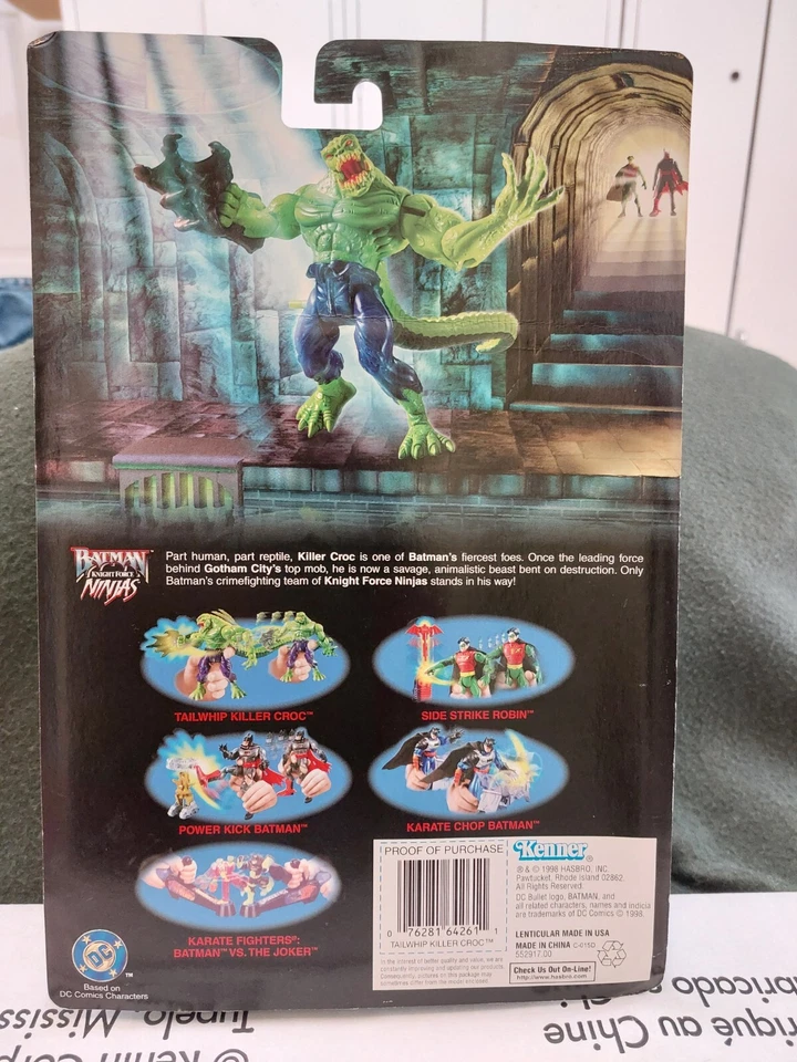 Figura de acción DC Kenner Knight Force Ninjas Tailwhip Killer Croc Deluxe - 1998 Foto 2 de 4