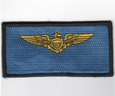4" NAVY PILOT NAME TAG BLUE BLACK BORDER MILITARY EMBROIDERED PATCH