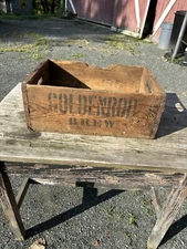 HITTLEMAN GOLDENROD BREWERY BROOKLYN N.Y. WOOD BEER CRATE RARE Vtg Rare Antique