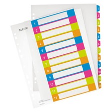 Leitz Multicolour Index Printable WOW PP A4+ tabs 1-12