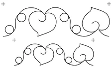 Quilting Full Line Stencil Hearts and Loops Reusable for Quilts use Pounce A3...