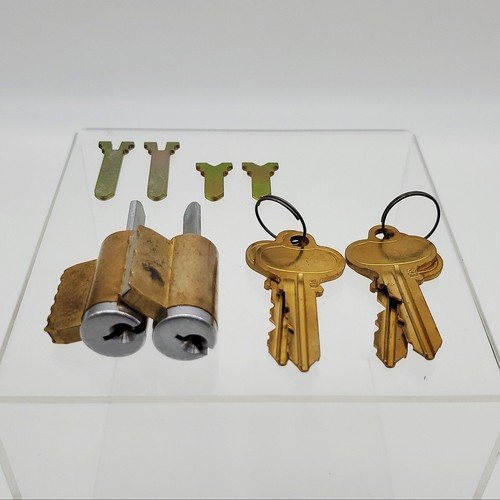 2x Lori Segal Lock Cylinders SE1 Keyway Key In Knob Satin Chrome Keyed ...